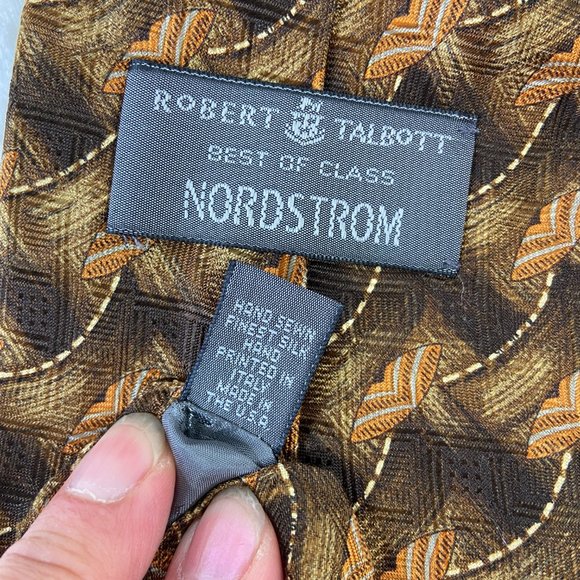 Vintage Robert Talbott Best of Class Nordstrom Geometric Silk Tie Hand Sewn - Picture 5 of 5